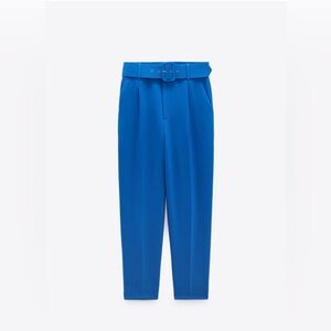Zara PANTS WITH FABRIC-COVERED BELT